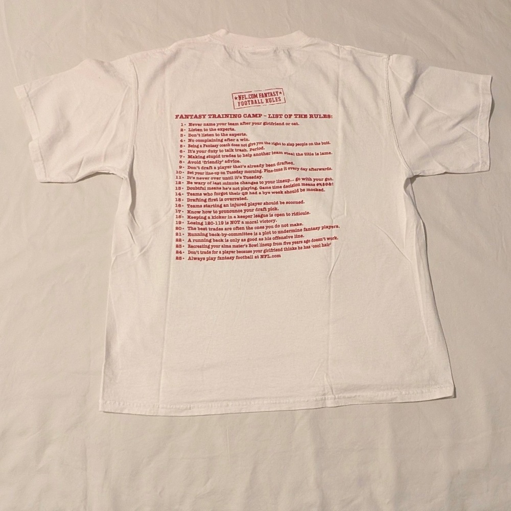NFL Fantasy Football Rules Graphic T-Shirt Mens Large White VF Imagewear L952 - Picture 2 of 11